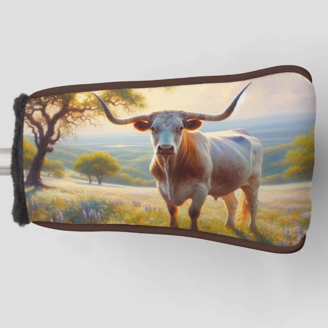 Couvre-club De Golf Vache à landes du printemps du Texas (Devant)