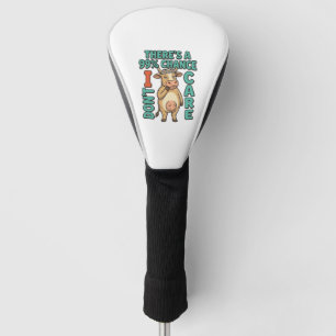 Couvre-club De Golf Vache drôle 99% de chance que je m'en fiche Graphi