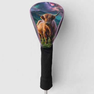 Couvre-club De Golf Vache Highland sous les étoiles