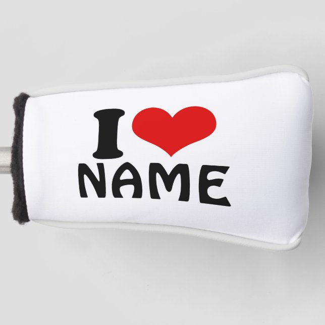 Couvre-club De Golf Valentines personnalisables Jour J'aime Coeur Pers (Devant)