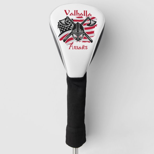 Couvre-club De Golf Valhalla Await - Drapeau américain (Devant)