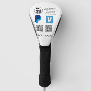 Couvre-club De Golf Venmo paypal scan pour payer ajouter q r code logo