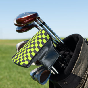 Couvre-club De Golf Vert et gris À damiers Motif