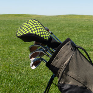 Couvre-club De Golf Vert et gris À damiers Motif
