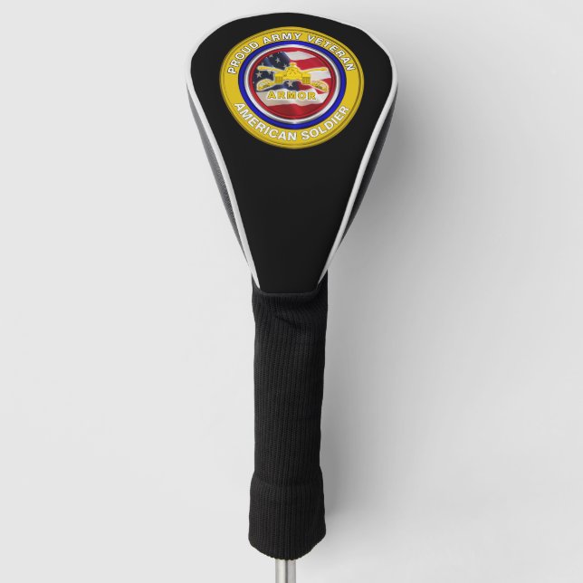 Couvre-club De Golf Vétéran blindé de l'Armée de terre fier (Devant)