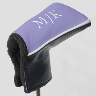Couvre-club De Golf Violet et Blanc Monogramme Moderne