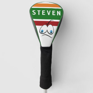 Couvre-club De Golf Visage drôle et jugeant rayures rétro Papa golfeur