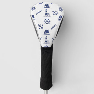Couvre-club De Golf Voile Motif illustratif Marine Bleu+Blanc