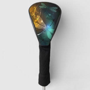 Couvre-club De Golf Vol de libellule verte lumineuse