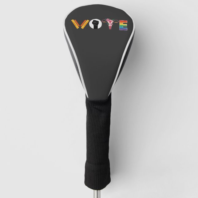 Couvre-club De Golf VOTE Books Uterus LGBT Support (Devant)