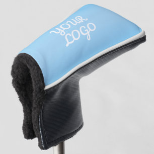 Couvre-club De Golf Votre logo & ombre simple moderne Bleu clair