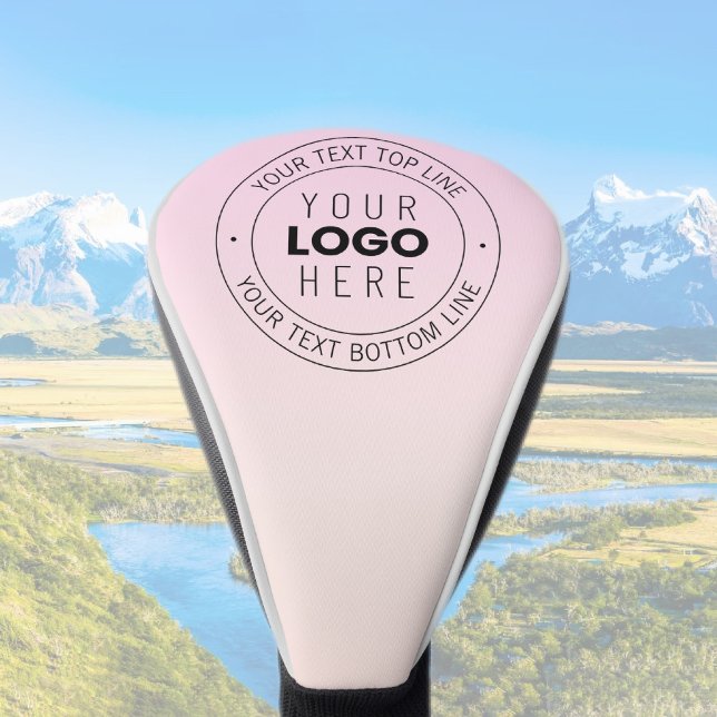 Couvre-club De Golf Votre logo téléchargé | Texte circulaire modifiabl (Créateur téléchargé)