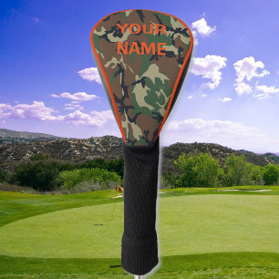 Couvre-club De Golf VOTRE NOM Golf Head Cover Camo Personnalisez