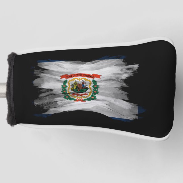 Couvre-club De Golf West Virginia state flag brush stroke (Devant)