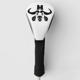 Couvre-club De Golf Whimsical Cape Buffalo, en encre noire