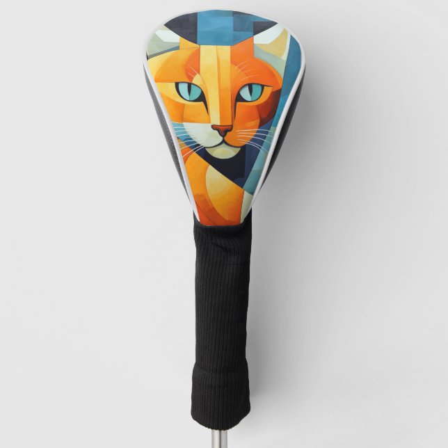 Couvre-club De Golf Whiskers Abstraits : Chat orange (Devant)