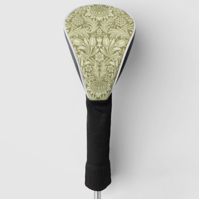 Couvre-club De Golf William Morris Fleur verte tournesol (Devant)