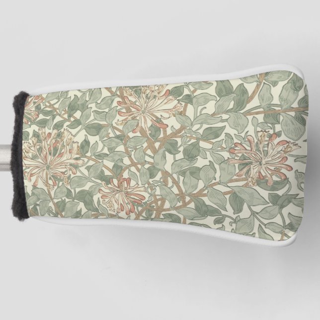 Couvre-club De Golf William Morris Honeysuckle Vert Floral (Devant)