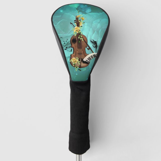 Couvre-club De Golf Wondeful violin with piano and flowers (Devant)