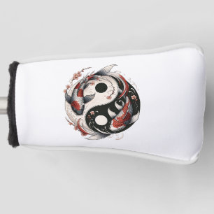 Couvre-club De Golf Yin et Yang poissons Koi japonais
