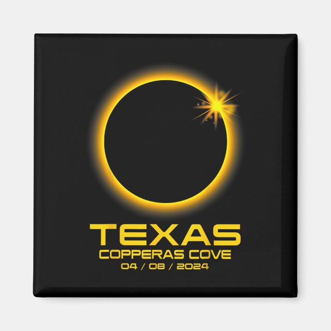 Cove Texas Tx Total Solar Eclipse 2024 Magnet (Vorne)