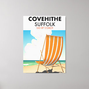 Covehement the suffolk beach travel poster leinwanddruck