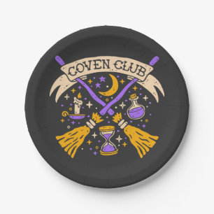 Coven Club Halloween Witwe Night Sky Pappteller