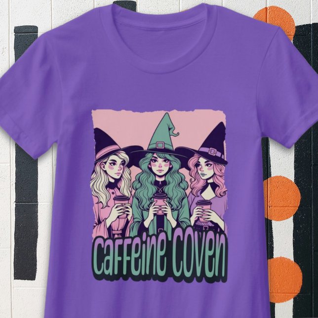 Coven Pastel Halloween Hexen Shirt (Caffeine Coven Pastel Halloween Witches Shirt)