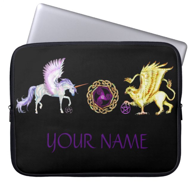 Coven-Symbol-Spiralen-Wesentlich-Einhorn Griffon Laptopschutzhülle (Vorderseite)
