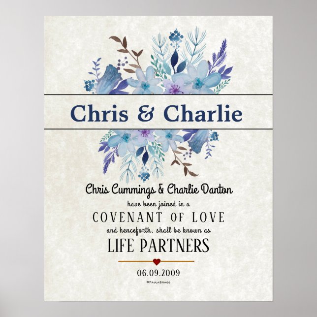 "Covenant of Liebe" LifePartners WeddingCertificat Poster (Vorne)