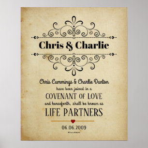 "Covenant of Liebe" LifePartners WeddingCertificat Poster