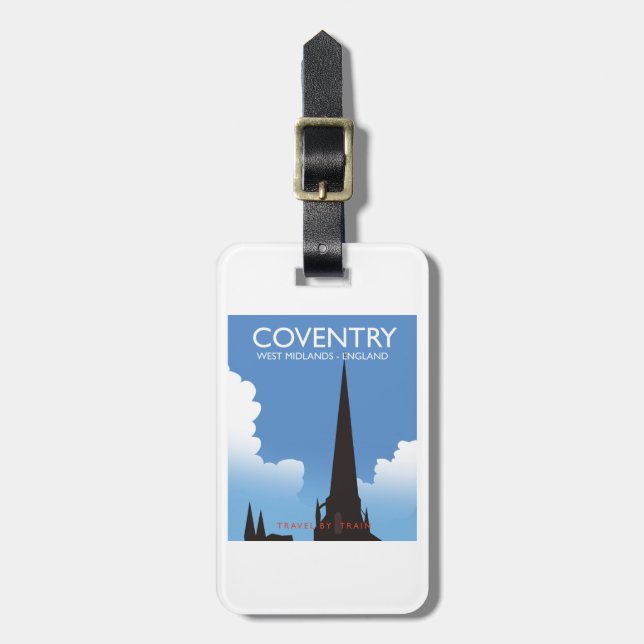 Coventry West Midlands England Travel Poster Gepäckanhänger (Vorderseite vertikal)