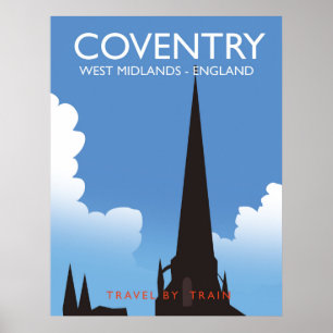 Coventry West Midlands England Zug Reiseplakat Poster