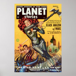 Cover Art Black Amazon of Mars 1951 Poster