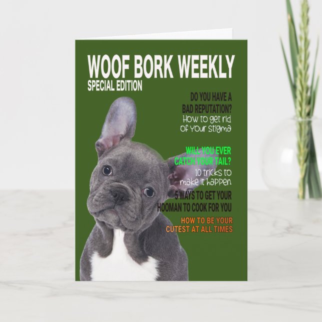 Cover Card des Boston Terrier Parody Magazine Karte (Vorderseite)