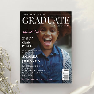 Cover des "Kid Magazine Cover" für Girl Abschluss  Einladung