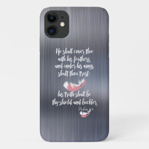 Cover mit seinen Feathers Psalms KJV Bible Verse