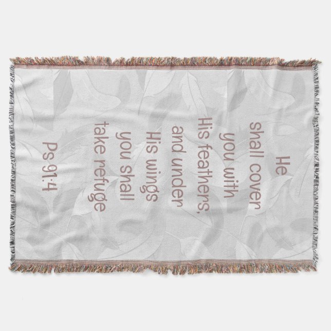 Cover you with his Feathers Bible Quote Ps 91:4 Decke (Vorderseite)