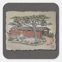 Covered Bridge & Boy