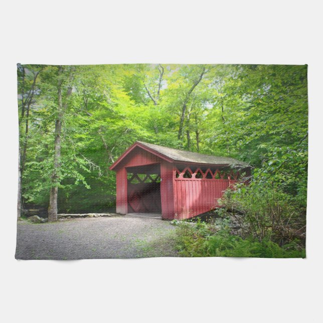 Covered Bridge Dish Handtuch (Horizontal)