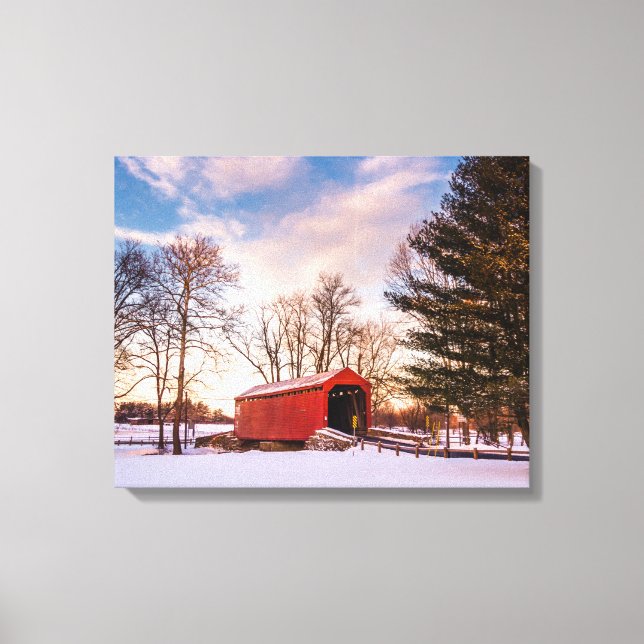 Covered Bridge in Frederick Landkreis Maryland Leinwanddruck (Vorderseite)
