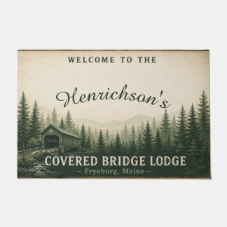 Covered Bridge Lodge Fryeburg Maine Personalisiert Fußmatte