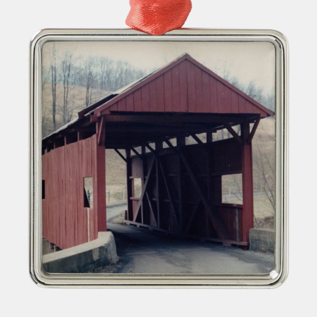 Covered Bridge Ornament Aus Metall (Vorne)