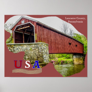 Covered Bridge - Poster Art — Lancaster Landkreis 