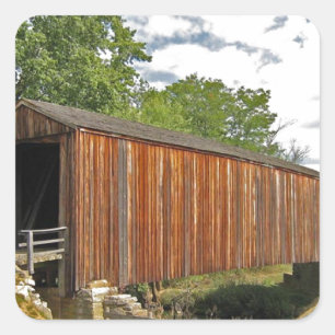 Covered Bridge Quadratischer Aufkleber