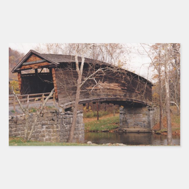 Covered Bridge Rechteckiger Aufkleber (Vorderseite)