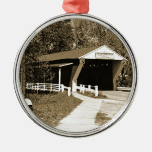 Covered Bridge Silbernes Ornament