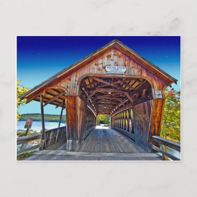Covered Bridge | Squam River Bridge, Ashland, NH Postkarte (Vorderseite)