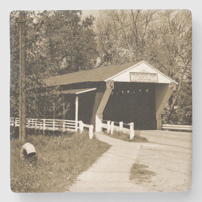 Covered Bridge Steinuntersetzer (Vorderseite)