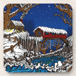 Covered Bridge Untersetzer Set von 6